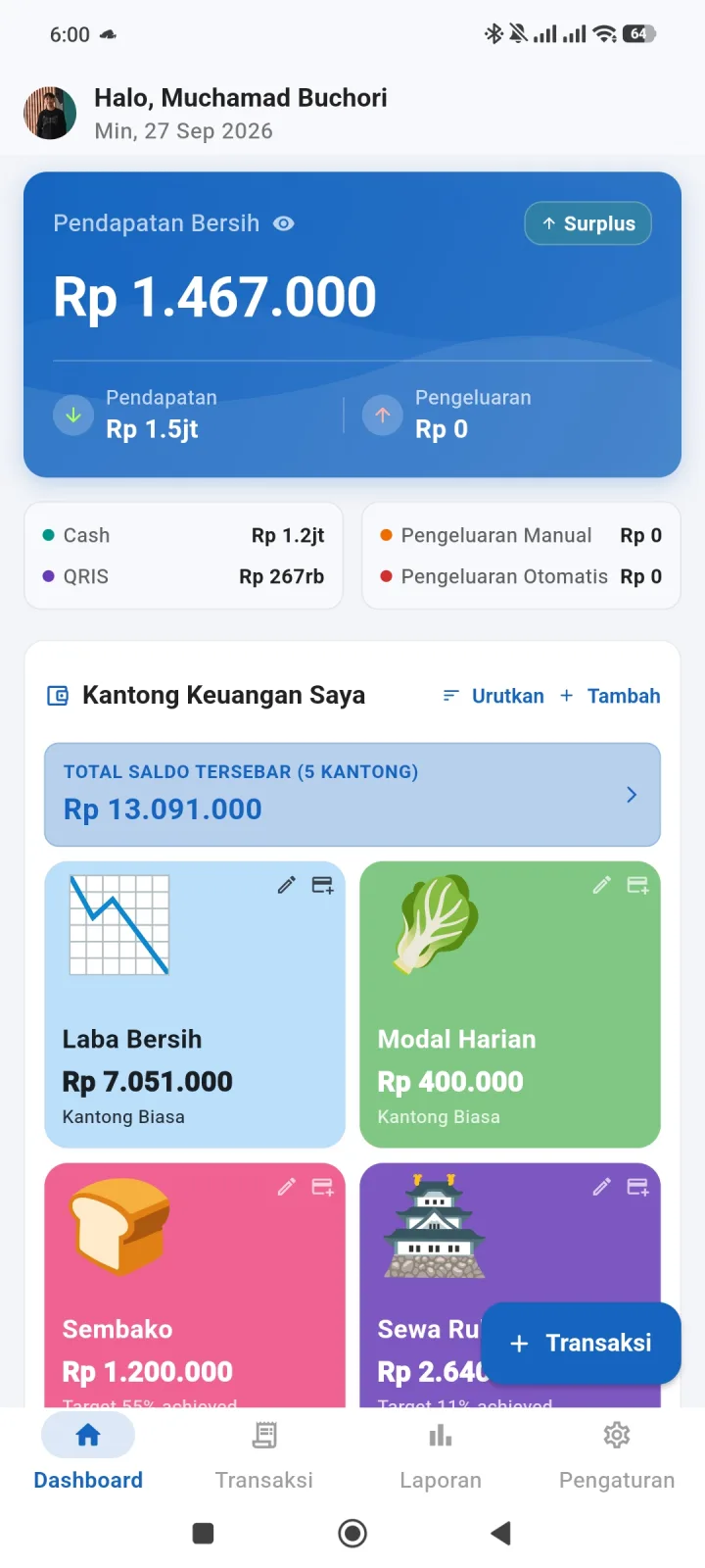 FinBiz - Dashboard & Cashflow